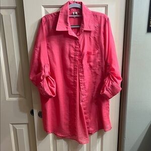 Vibrant Pink Button-Up Shirt